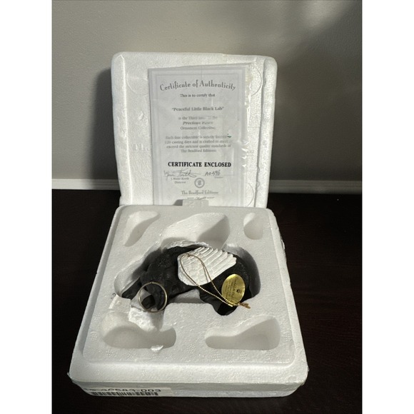Other - Vintage Bradford Edition Peaceful Little Black Lab Angel Dog Christmas Ornament